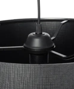 GLOBOSTAR® ZYKLUS 203-0101 Μοντέρνο Κρεμαστό Φωτιστικό Οροφής με Ντουί 1 x E27 AC 220-240V IP20 - Μαύρο & Καφέ - Μ36 x Π36 x Υ25cm 19 203 0101 8