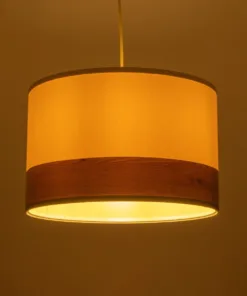 Alternative view of GLOBOSTAR® ZYKLUS 203-0103 Μοντέρνο Κρεμαστό Φωτιστικό Οροφής με Ντουί 1 x E27 AC 220-240V IP20 - Μπεζ & Καφέ - Μ36 x Π36 x Υ25cm