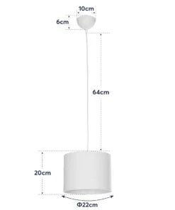 GLOBOSTAR® BLAZE 203-0106 Μοντέρνο Κρεμαστό Φωτιστικό Οροφής με Ντουί 1 x E27 AC 220-240V IP20 - Μπεζ - Μ22 x Π22 x Υ20cm 22 203 0106 11