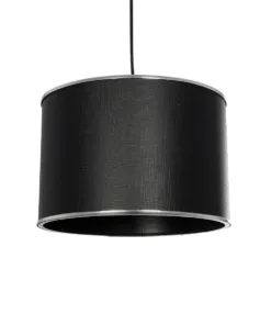 GloboStar® GLOBOSTAR® ELECTRA 203-0111 Μοντέρνο Κρεμαστό Φωτιστικό Οροφής με Ντουί 1 x E27 AC 220-240V IP20 - Mαύρο & Ασημί - Μ30 x Π30 x Υ23cm