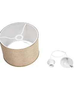 GLOBOSTAR® ELECTRA 203-0112 Μοντέρνο Κρεμαστό Φωτιστικό Οροφής με Ντουί 1 x E27 AC 220-240V IP20 - Mπεζ & Χρυσό - Μ30 x Π30 x Υ23cm 21 203 0112 10