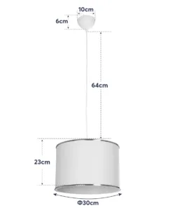 GLOBOSTAR® ELECTRA 203-0112 Μοντέρνο Κρεμαστό Φωτιστικό Οροφής με Ντουί 1 x E27 AC 220-240V IP20 - Mπεζ & Χρυσό - Μ30 x Π30 x Υ23cm 22 203 0112 11