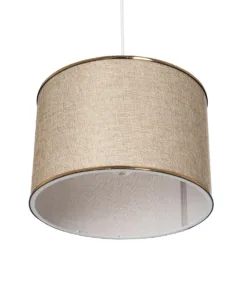 GLOBOSTAR® ELECTRA 203-0112 Μοντέρνο Κρεμαστό Φωτιστικό Οροφής με Ντουί 1 x E27 AC 220-240V IP20 - Mπεζ & Χρυσό - Μ30 x Π30 x Υ23cm 16 203 0112 5