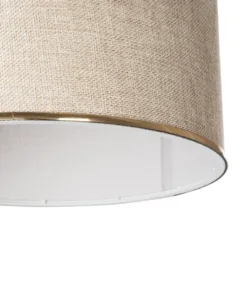 GLOBOSTAR® ELECTRA 203-0112 Μοντέρνο Κρεμαστό Φωτιστικό Οροφής με Ντουί 1 x E27 AC 220-240V IP20 - Mπεζ & Χρυσό - Μ30 x Π30 x Υ23cm 18 203 0112 7