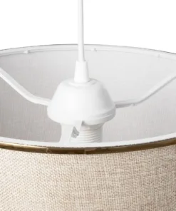 GLOBOSTAR® ELECTRA 203-0112 Μοντέρνο Κρεμαστό Φωτιστικό Οροφής με Ντουί 1 x E27 AC 220-240V IP20 - Mπεζ & Χρυσό - Μ30 x Π30 x Υ23cm 19 203 0112 8