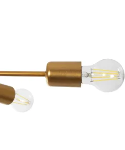 GloboStar® SPIDI 203-0114 Μοντέρνο Φωτιστικό Οροφής Πλέγμα Πολύφωτο 6 x E27 IP20 Ροζ Χρυσό Μέταλλο - Μ61 x Π61 x Υ25cm 13 203 0114 6