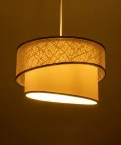 Alternative view of GLOBOSTAR® SONIA 203-0115 Μοντέρνο Κρεμαστό Φωτιστικό Οροφής με Ντουί 1 x E27 AC 220-240V IP20 - Λευκό & Ασημί - Μ30 x Π30 x Υ24cm