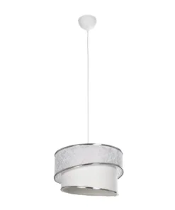 GLOBOSTAR® SONIA 203-0115 Μοντέρνο Κρεμαστό Φωτιστικό Οροφής με Ντουί 1 x E27 AC 220-240V IP20 - Λευκό & Ασημί - Μ30 x Π30 x Υ24cm 13 203 0115 3