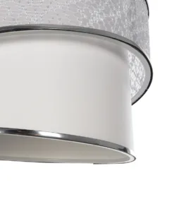 GLOBOSTAR® SONIA 203-0115 Μοντέρνο Κρεμαστό Φωτιστικό Οροφής με Ντουί 1 x E27 AC 220-240V IP20 - Λευκό & Ασημί - Μ30 x Π30 x Υ24cm 17 203 0115 7