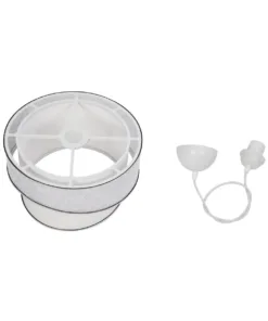 GLOBOSTAR® SONIA 203-0115 Μοντέρνο Κρεμαστό Φωτιστικό Οροφής με Ντουί 1 x E27 AC 220-240V IP20 - Λευκό & Ασημί - Μ30 x Π30 x Υ24cm 19 203 0115 9