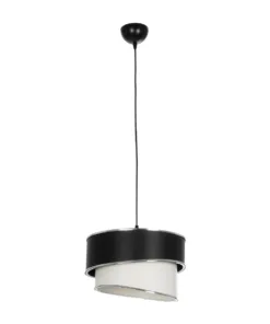 GLOBOSTAR® SONIA 203-0118 Μοντέρνο Κρεμαστό Φωτιστικό Οροφής με Ντουί 1 x E27 AC 220-240V IP20 - Λευκό & Μαύρο - Μ30 x Π30 x Υ24cm 13 203 0118 3