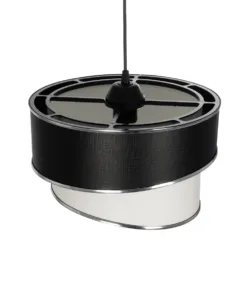 GLOBOSTAR® SONIA 203-0118 Μοντέρνο Κρεμαστό Φωτιστικό Οροφής με Ντουί 1 x E27 AC 220-240V IP20 - Λευκό & Μαύρο - Μ30 x Π30 x Υ24cm 16 203 0118 6
