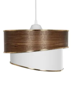 GLOBOSTAR® SONIA 203-0119 Μοντέρνο Κρεμαστό Φωτιστικό Οροφής με Ντουί 1 x E27 AC 220-240V IP20 - Καφέ & Λευκό - Μ30 x Π30 x Υ24cm 13 203 0119 4