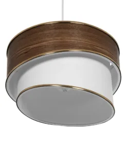 GLOBOSTAR® SONIA 203-0119 Μοντέρνο Κρεμαστό Φωτιστικό Οροφής με Ντουί 1 x E27 AC 220-240V IP20 - Καφέ & Λευκό - Μ30 x Π30 x Υ24cm 14 203 0119 5