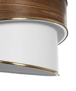 GLOBOSTAR® SONIA 203-0119 Μοντέρνο Κρεμαστό Φωτιστικό Οροφής με Ντουί 1 x E27 AC 220-240V IP20 - Καφέ & Λευκό - Μ30 x Π30 x Υ24cm 16 203 0119 7