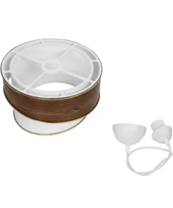 GLOBOSTAR® SONIA 203-0119 Μοντέρνο Κρεμαστό Φωτιστικό Οροφής με Ντουί 1 x E27 AC 220-240V IP20 - Καφέ & Λευκό - Μ30 x Π30 x Υ24cm 18 203 0119 9