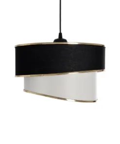 GLOBOSTAR® SONIA 203-0120 Μοντέρνο Κρεμαστό Φωτιστικό Οροφής με Ντουί 1 x E27 AC 220-240V IP20 - Μαύρο & Λευκό - Μ30 x Π30 x Υ24cm 14 203 0120 4