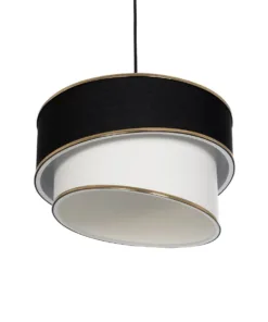 GLOBOSTAR® SONIA 203-0120 Μοντέρνο Κρεμαστό Φωτιστικό Οροφής με Ντουί 1 x E27 AC 220-240V IP20 - Μαύρο & Λευκό - Μ30 x Π30 x Υ24cm 15 203 0120 5