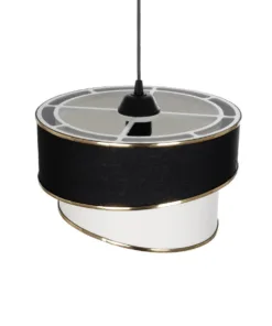 GLOBOSTAR® SONIA 203-0120 Μοντέρνο Κρεμαστό Φωτιστικό Οροφής με Ντουί 1 x E27 AC 220-240V IP20 - Μαύρο & Λευκό - Μ30 x Π30 x Υ24cm 16 203 0120 6