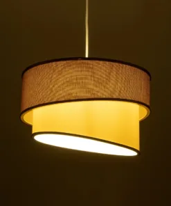 Alternative view of GLOBOSTAR® SONIA 203-0121 Μοντέρνο Κρεμαστό Φωτιστικό Οροφής με Ντουί 1 x E27 AC 220-240V IP20 - Μπεζ & Χρυσό - Μ30 x Π30 x Υ24cm