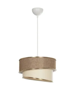 GLOBOSTAR® SONIA 203-0121 Μοντέρνο Κρεμαστό Φωτιστικό Οροφής με Ντουί 1 x E27 AC 220-240V IP20 - Μπεζ & Χρυσό - Μ30 x Π30 x Υ24cm 12 203 0121 3