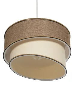 GLOBOSTAR® SONIA 203-0121 Μοντέρνο Κρεμαστό Φωτιστικό Οροφής με Ντουί 1 x E27 AC 220-240V IP20 - Μπεζ & Χρυσό - Μ30 x Π30 x Υ24cm 14 203 0121 5