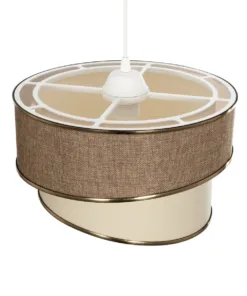 GLOBOSTAR® SONIA 203-0121 Μοντέρνο Κρεμαστό Φωτιστικό Οροφής με Ντουί 1 x E27 AC 220-240V IP20 - Μπεζ & Χρυσό - Μ30 x Π30 x Υ24cm 15 203 0121 6