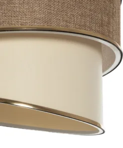 GLOBOSTAR® SONIA 203-0121 Μοντέρνο Κρεμαστό Φωτιστικό Οροφής με Ντουί 1 x E27 AC 220-240V IP20 - Μπεζ & Χρυσό - Μ30 x Π30 x Υ24cm 16 203 0121 7