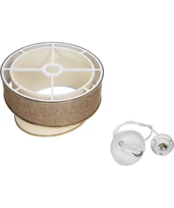 GLOBOSTAR® SONIA 203-0121 Μοντέρνο Κρεμαστό Φωτιστικό Οροφής με Ντουί 1 x E27 AC 220-240V IP20 - Μπεζ & Χρυσό - Μ30 x Π30 x Υ24cm 18 203 0121 9