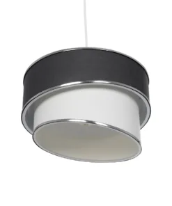 GLOBOSTAR® SONIA 203-0123 Μοντέρνο Κρεμαστό Φωτιστικό Οροφής με Ντουί 1 x E27 AC 220-240V IP20 - Γκρι, Λευκό & Ασημί - Μ30 x Π30 x Υ24cm 15 203 0123 5