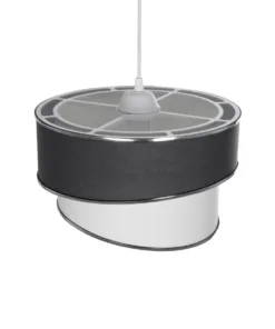 GLOBOSTAR® SONIA 203-0123 Μοντέρνο Κρεμαστό Φωτιστικό Οροφής με Ντουί 1 x E27 AC 220-240V IP20 - Γκρι, Λευκό & Ασημί - Μ30 x Π30 x Υ24cm 16 203 0123 6