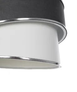 GLOBOSTAR® SONIA 203-0123 Μοντέρνο Κρεμαστό Φωτιστικό Οροφής με Ντουί 1 x E27 AC 220-240V IP20 - Γκρι, Λευκό & Ασημί - Μ30 x Π30 x Υ24cm 17 203 0123 7