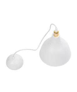 GLOBOSTAR® RADE 203-0125 Μοντέρνο Κρεμαστό Φωτιστικό Οροφής με Ντουί 1 x E27 AC 220-240V IP20 - Λευκό & Χρυσό - Μ18.5 x Π18.5 x Υ23cm 21 203 0125 10