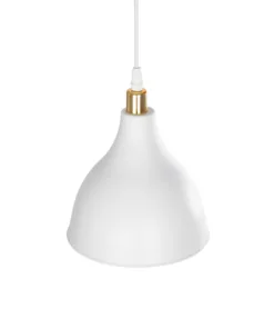 GLOBOSTAR® RADE 203-0125 Μοντέρνο Κρεμαστό Φωτιστικό Οροφής με Ντουί 1 x E27 AC 220-240V IP20 - Λευκό & Χρυσό - Μ18.5 x Π18.5 x Υ23cm 17 203 0125 6