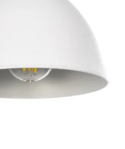 GLOBOSTAR® RADE 203-0125 Μοντέρνο Κρεμαστό Φωτιστικό Οροφής με Ντουί 1 x E27 AC 220-240V IP20 - Λευκό & Χρυσό - Μ18.5 x Π18.5 x Υ23cm 18 203 0125 7