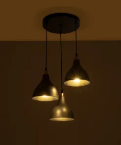 Alternative view of GLOBOSTAR® RADE 203-0127 Μοντέρνο Κρεμαστό Φωτιστικό Οροφής με Ντουί 3 x E27 AC 220-240V IP20 - Μαύρο & Χάλκινο - Μ40 x Π40 x Υ40cm