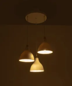 Alternative view of GLOBOSTAR® RADE 203-0128 Μοντέρνο Κρεμαστό Φωτιστικό Οροφής με Ντουί 3 x E27 AC 220-240V IP20 - Λευκό & Χρυσό - Μ40 x Π40 x Υ40cm