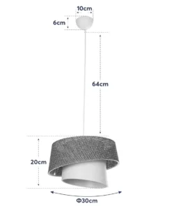 GLOBOSTAR® ALINA 203-0129 Μοντέρνο Κρεμαστό Φωτιστικό Οροφής με Ντουί 1 x E27 AC 220-240V IP20 - Καφέ & Μπεζ - Μ30 x Π30 x Υ20cm 22 203 0129 11