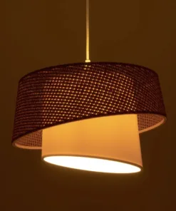 Alternative view of GLOBOSTAR® ALINA 203-0129 Μοντέρνο Κρεμαστό Φωτιστικό Οροφής με Ντουί 1 x E27 AC 220-240V IP20 - Καφέ & Μπεζ - Μ30 x Π30 x Υ20cm