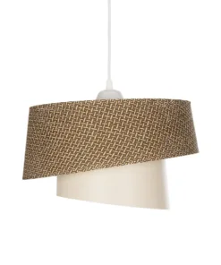 GLOBOSTAR® ALINA 203-0129 Μοντέρνο Κρεμαστό Φωτιστικό Οροφής με Ντουί 1 x E27 AC 220-240V IP20 - Καφέ & Μπεζ - Μ30 x Π30 x Υ20cm 15 203 0129 4