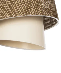 GLOBOSTAR® ALINA 203-0129 Μοντέρνο Κρεμαστό Φωτιστικό Οροφής με Ντουί 1 x E27 AC 220-240V IP20 - Καφέ & Μπεζ - Μ30 x Π30 x Υ20cm 18 203 0129 7