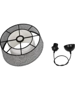 GLOBOSTAR® ALINA 203-0130 Μοντέρνο Κρεμαστό Φωτιστικό Οροφής με Ντουί 1 x E27 AC 220-240V IP20 - Γκρι & Λευκό - Μ30 x Π30 x Υ20cm 21 203 0130 10