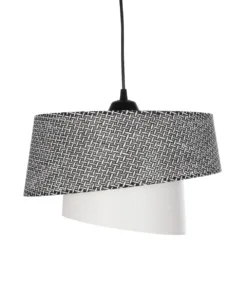 GLOBOSTAR® ALINA 203-0130 Μοντέρνο Κρεμαστό Φωτιστικό Οροφής με Ντουί 1 x E27 AC 220-240V IP20 - Γκρι & Λευκό - Μ30 x Π30 x Υ20cm 15 203 0130 4