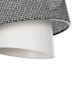 GLOBOSTAR® ALINA 203-0130 Μοντέρνο Κρεμαστό Φωτιστικό Οροφής με Ντουί 1 x E27 AC 220-240V IP20 - Γκρι & Λευκό - Μ30 x Π30 x Υ20cm 18 203 0130 7