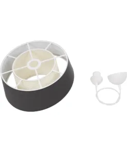 GLOBOSTAR® ALINA 203-0131 Μοντέρνο Κρεμαστό Φωτιστικό Οροφής με Ντουί 1 x E27 AC 220-240V IP20 - Μαύρο & Μπεζ - Μ30 x Π30 x Υ20cm 21 203 0131 10