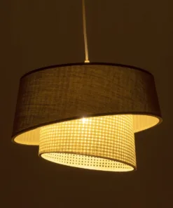 Alternative view of GLOBOSTAR® ALINA 203-0131 Μοντέρνο Κρεμαστό Φωτιστικό Οροφής με Ντουί 1 x E27 AC 220-240V IP20 - Μαύρο & Μπεζ - Μ30 x Π30 x Υ20cm