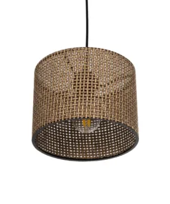 GLOBOSTAR® CLAIRIE 203-0132 Μοντέρνο Κρεμαστό Φωτιστικό Οροφής με Ντουί 1 x E27 AC 220-240V IP20 - Καφέ - Μ22 x Π22 x Υ18cm 15 203 0132 5