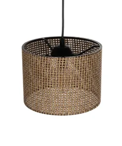 GLOBOSTAR® CLAIRIE 203-0132 Μοντέρνο Κρεμαστό Φωτιστικό Οροφής με Ντουί 1 x E27 AC 220-240V IP20 - Καφέ - Μ22 x Π22 x Υ18cm 16 203 0132 6