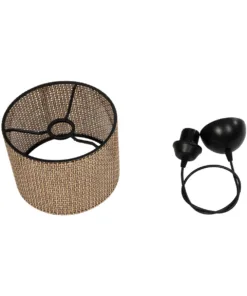 GLOBOSTAR® CLAIRIE 203-0132 Μοντέρνο Κρεμαστό Φωτιστικό Οροφής με Ντουί 1 x E27 AC 220-240V IP20 - Καφέ - Μ22 x Π22 x Υ18cm 19 203 0132 9