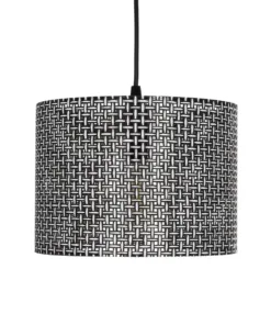 GLOBOSTAR® CLAIRIE 203-0133 Μοντέρνο Κρεμαστό Φωτιστικό Οροφής με Ντουί 1 x E27 AC 220-240V IP20 - Μαύρο & Λευκό - Μ22 x Π22 x Υ18cm 14 203 0133 4